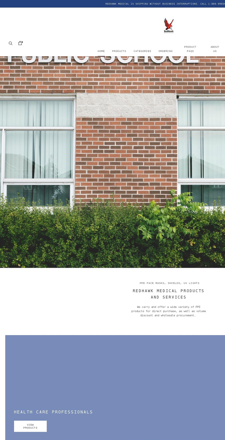 redhawkmedicalproducts.com shopify website screenshot