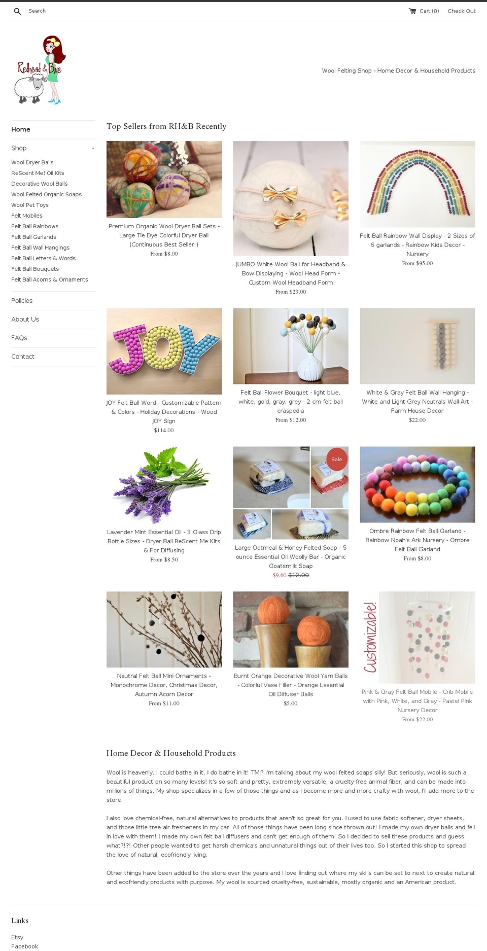 redheadandblue.com — Shopify storefront screenshot