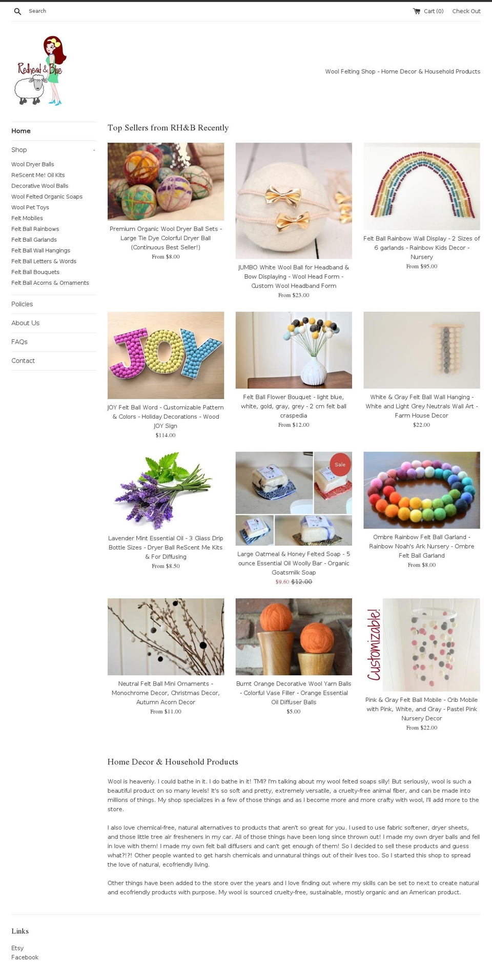 redheadnblue.com — Shopify storefront screenshot