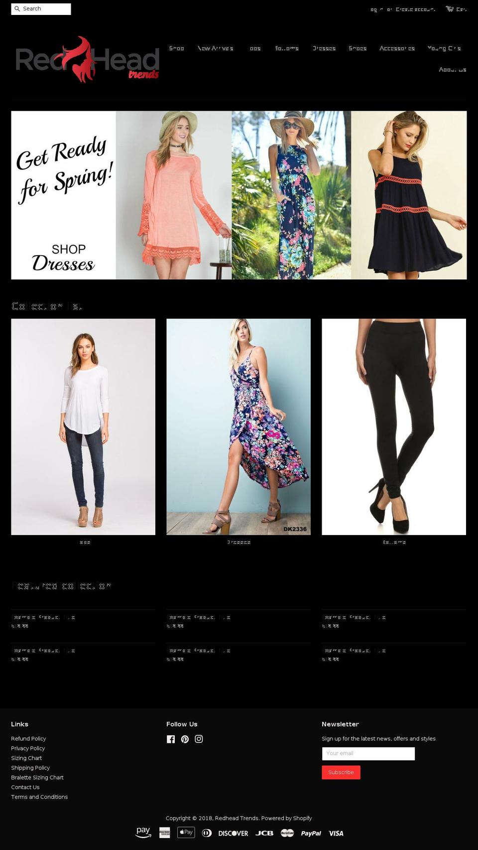 redheadtrends.com — Shopify storefront screenshot