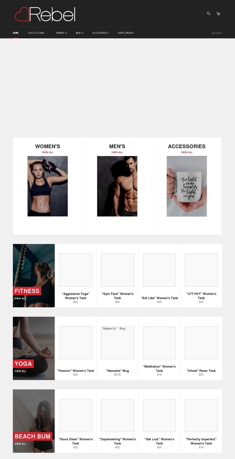 redheartrebel.com shopify website screenshot