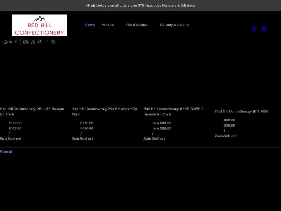 redhillconfectionery.com.au shopify website screenshot