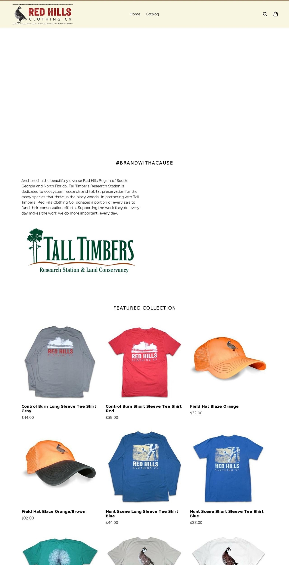 redhillsclothing.com shopify website screenshot