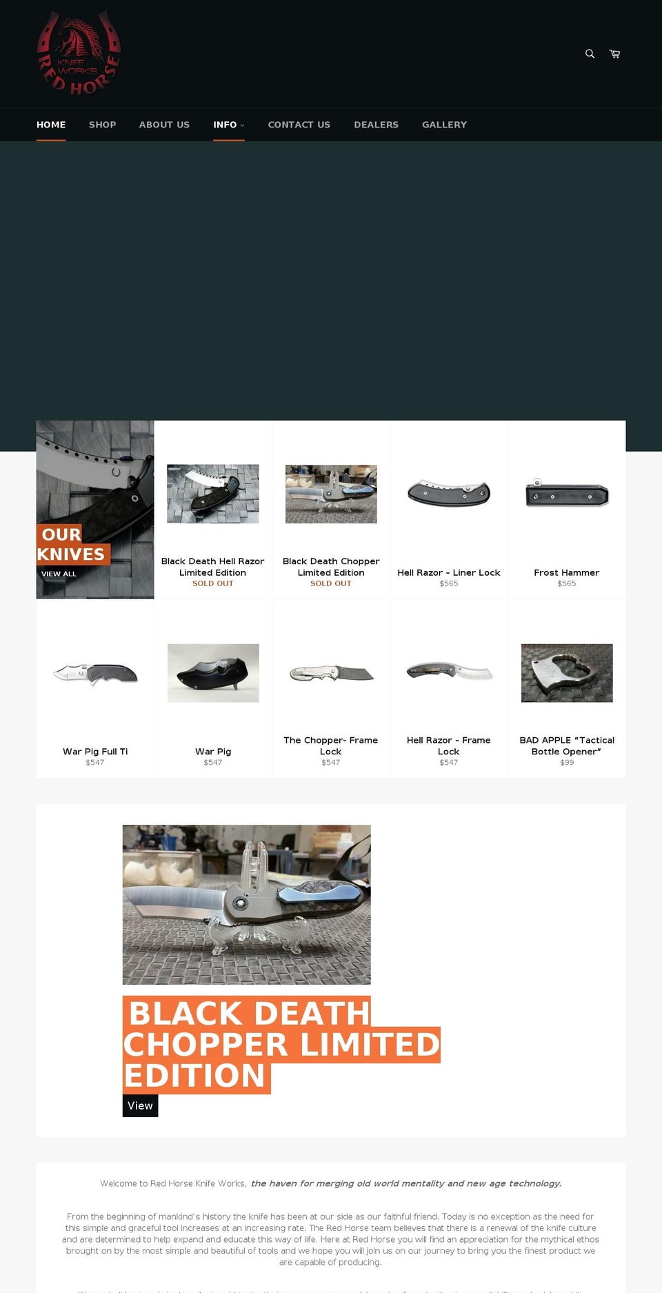 redhorseknives.com — Shopify storefront screenshot