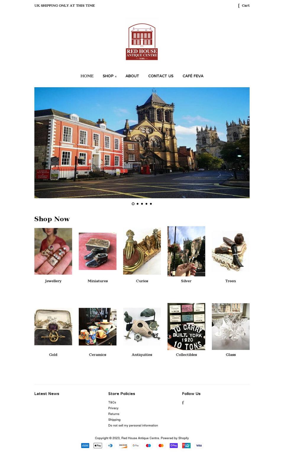 redhouseantiquesyork.com shopify website screenshot