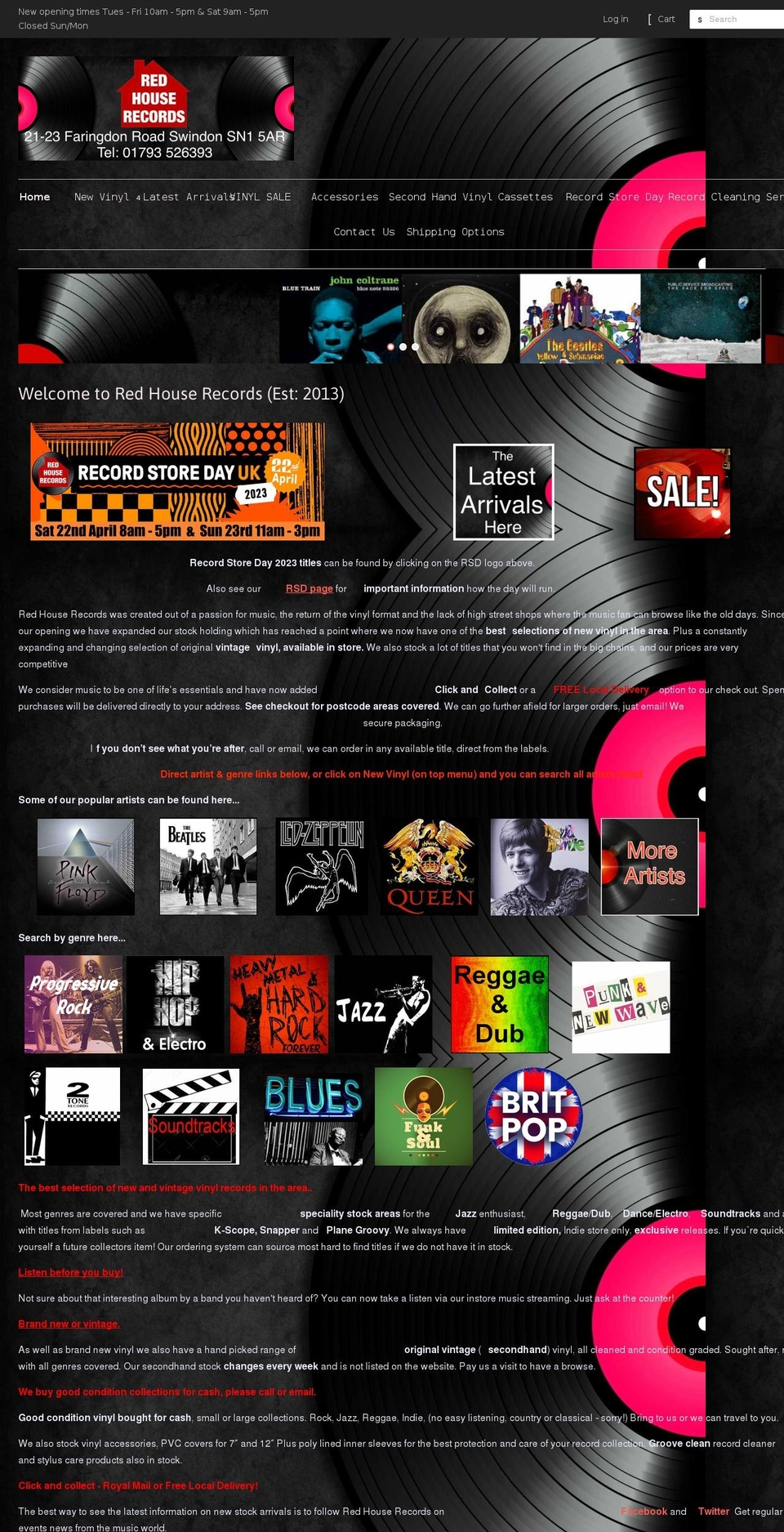 redhouserecords.co.uk shopify website screenshot