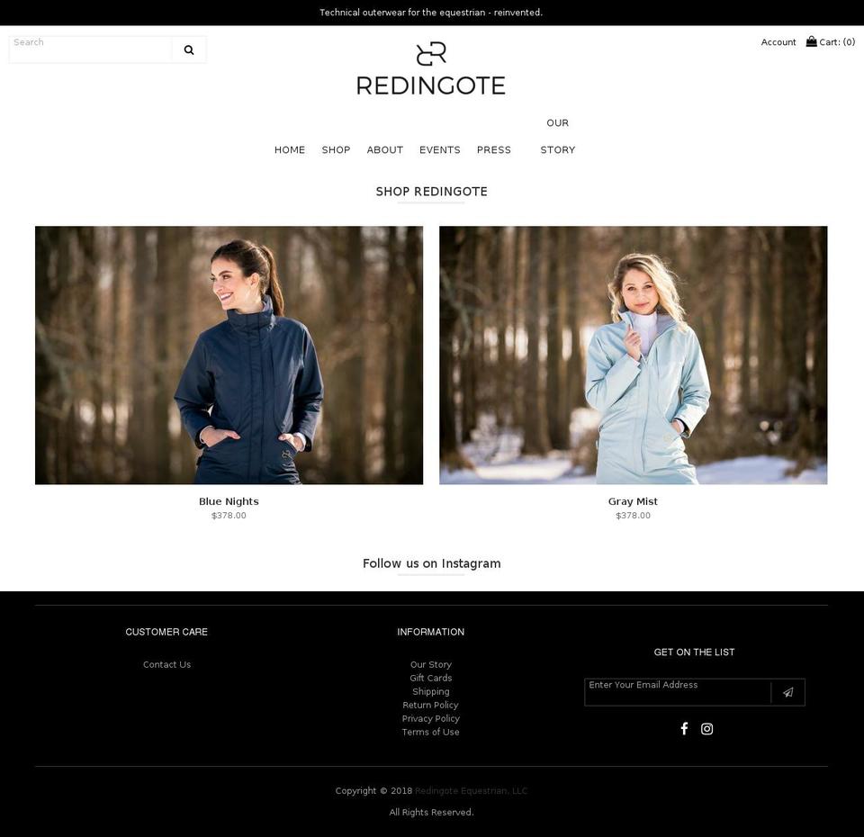 redingoteequestrian.com shopify website screenshot