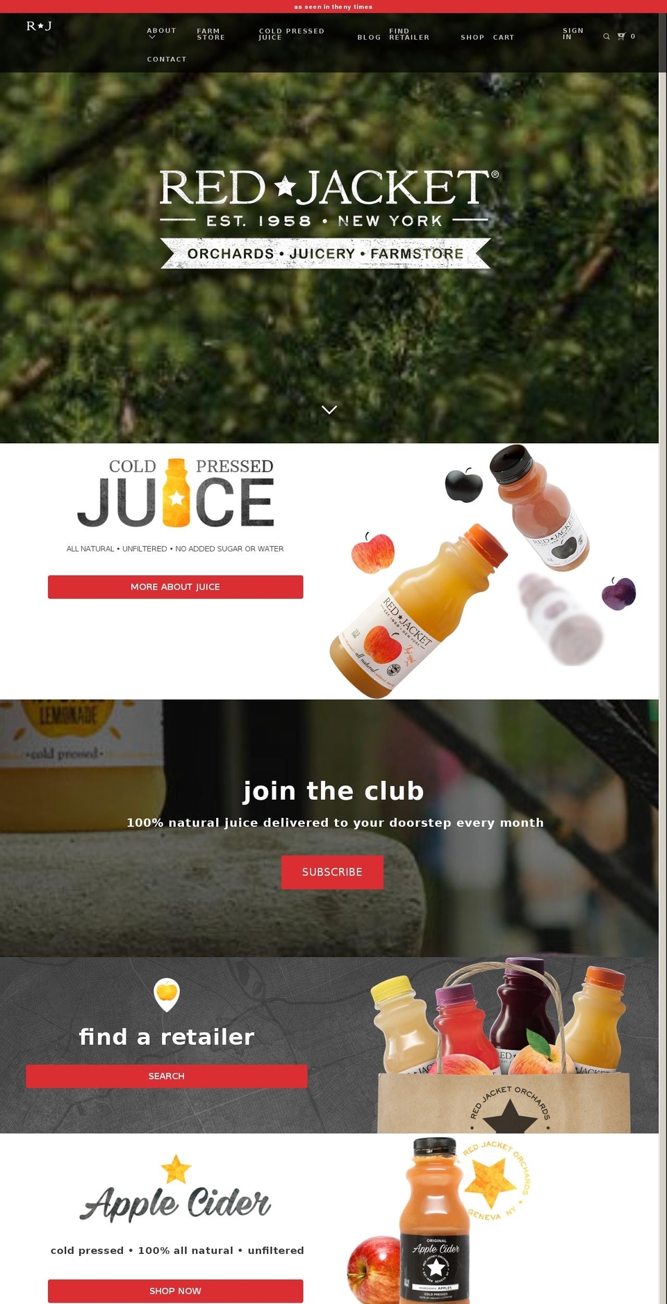 redjacketorchards.com — Shopify storefront screenshot
