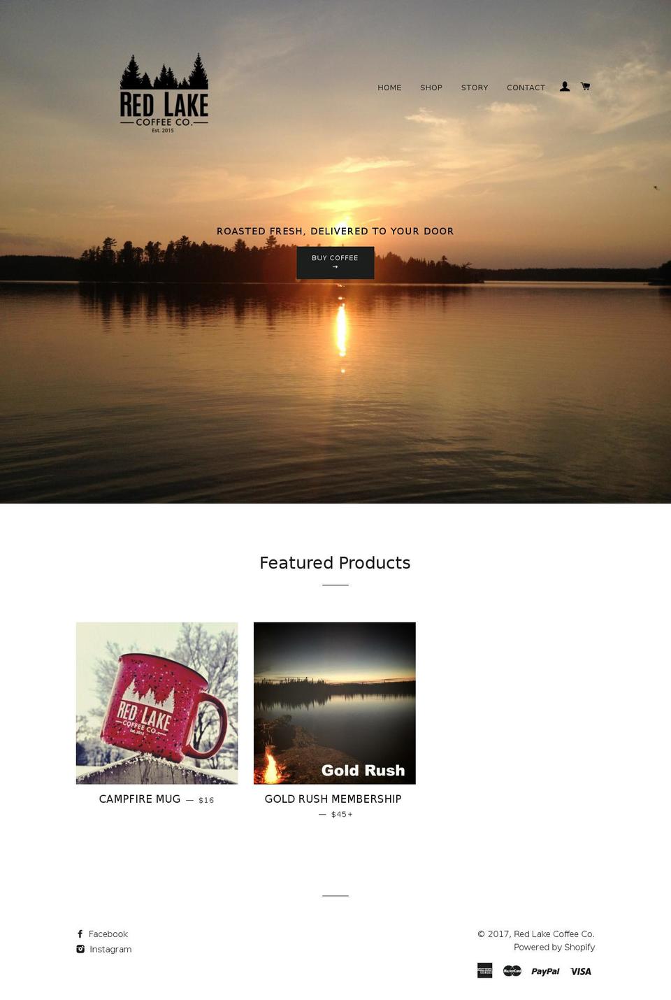 redlakecoffee.com shopify website screenshot