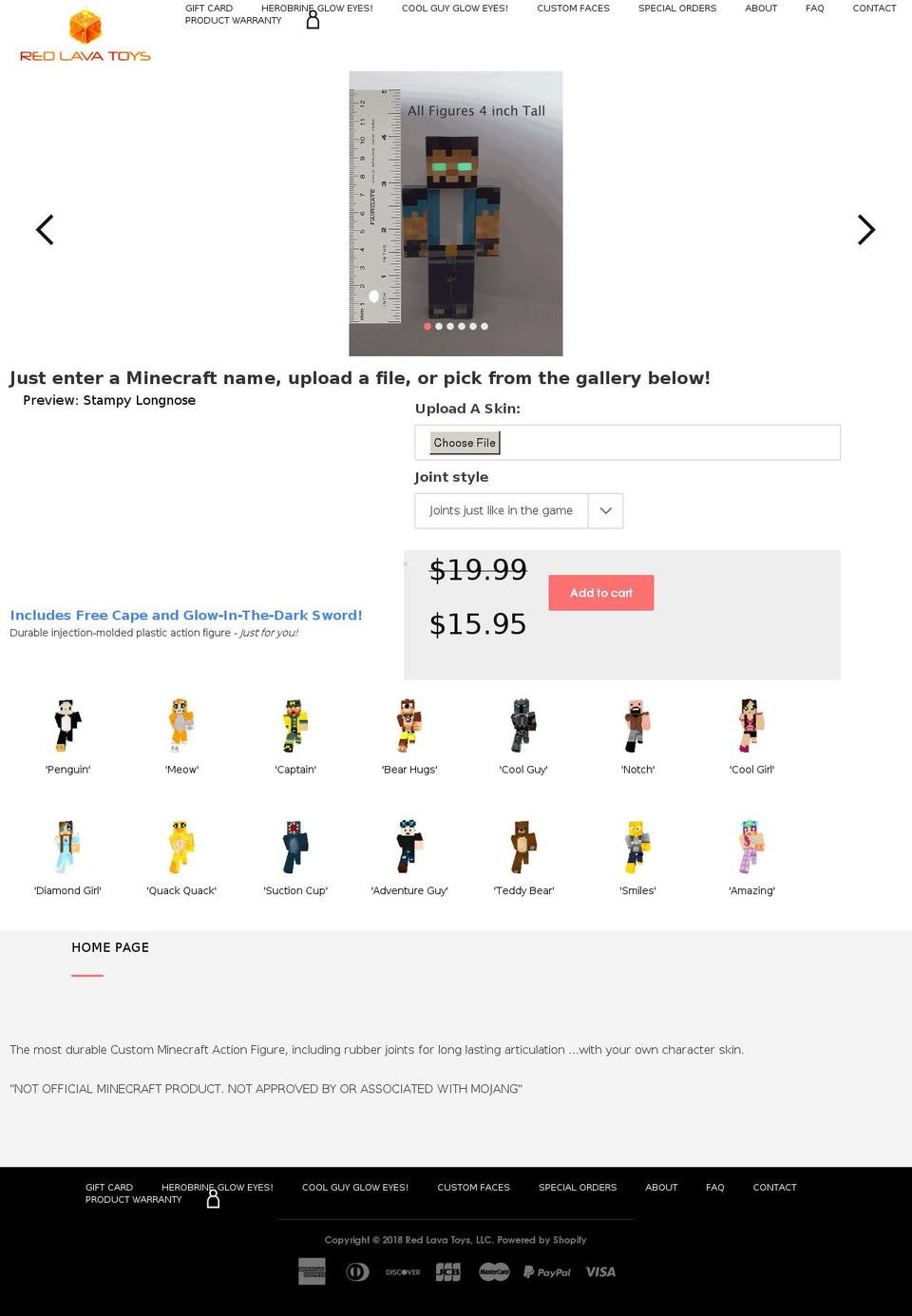 redlavatoys.com shopify website screenshot