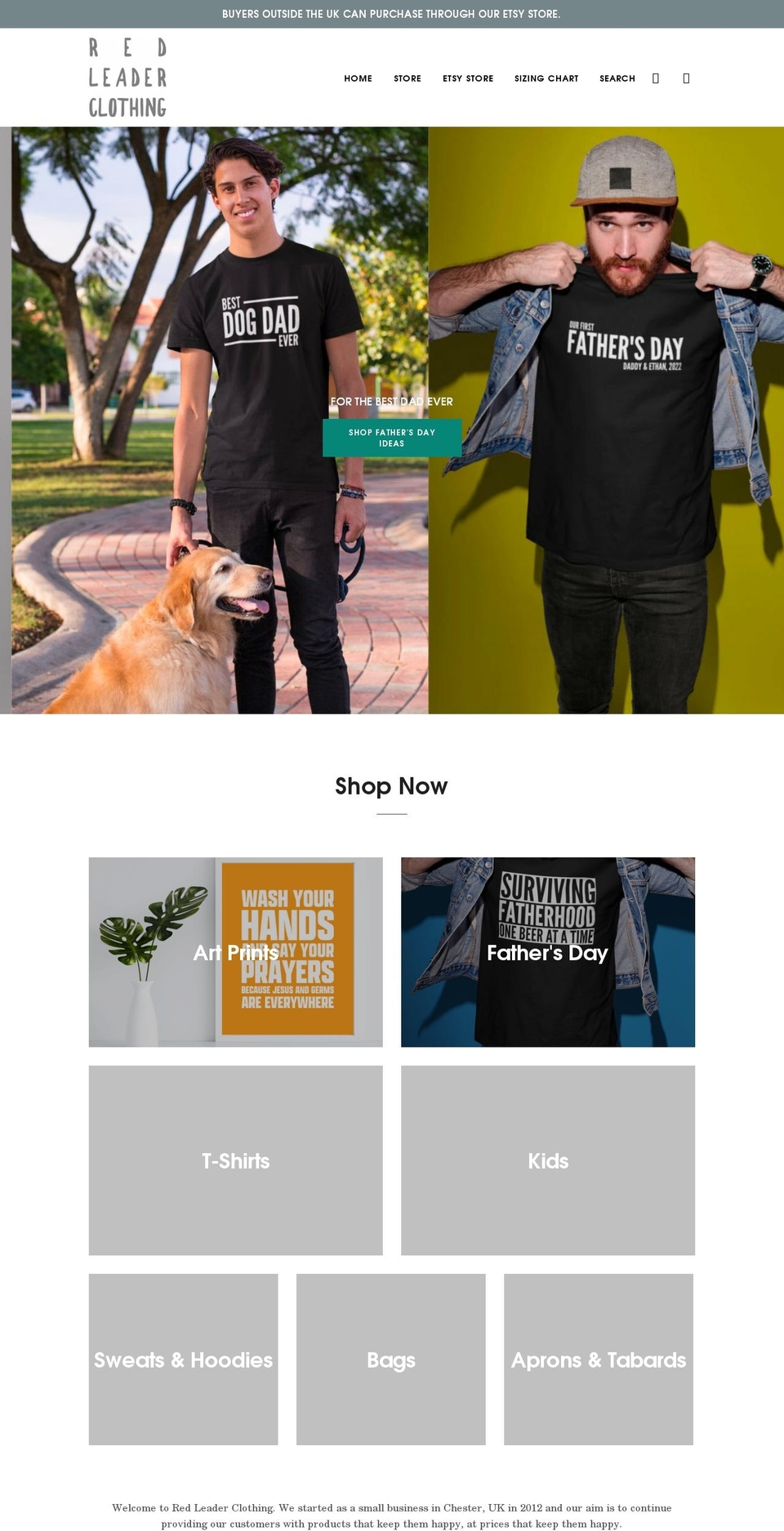 redleaderclothing.co.uk shopify website screenshot