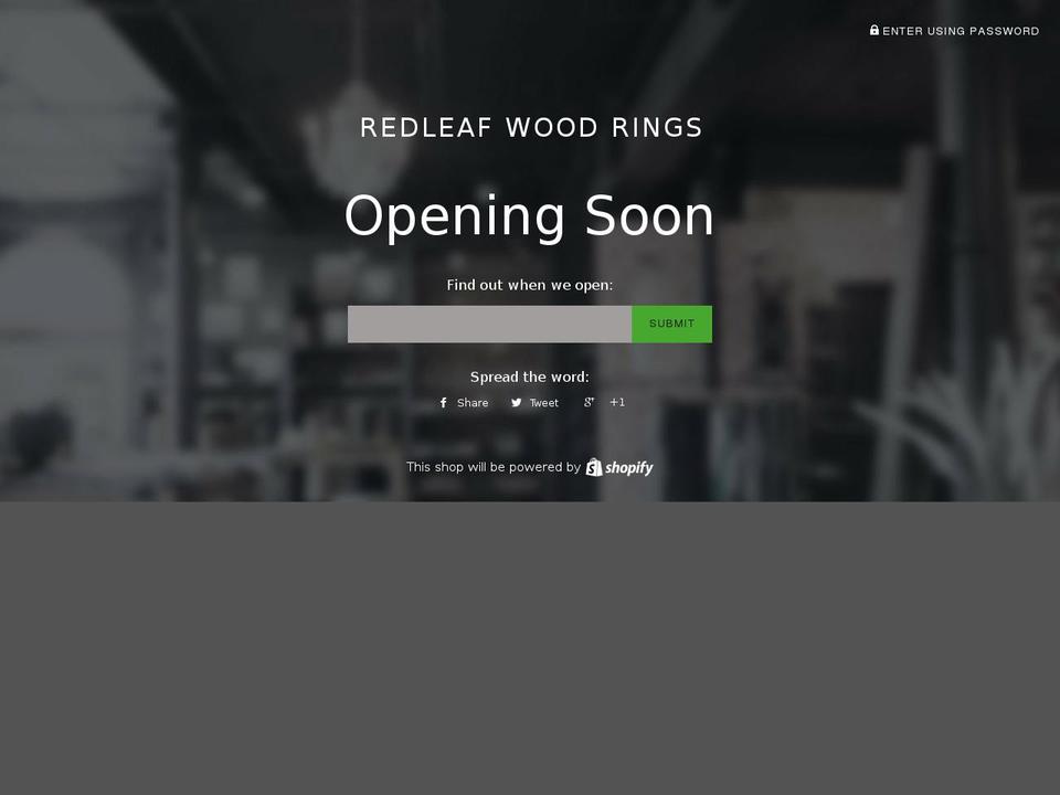 redleafwoodrings.com — Shopify storefront screenshot