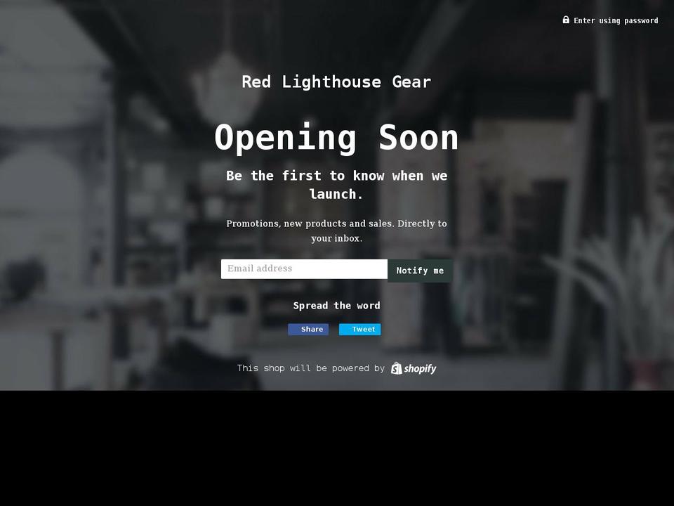 redlighthousegear.com — Shopify storefront screenshot