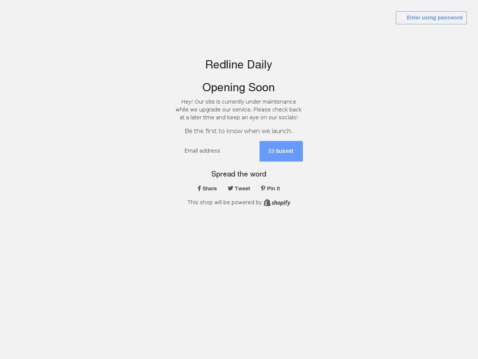 redlinedaily.ca shopify website screenshot
