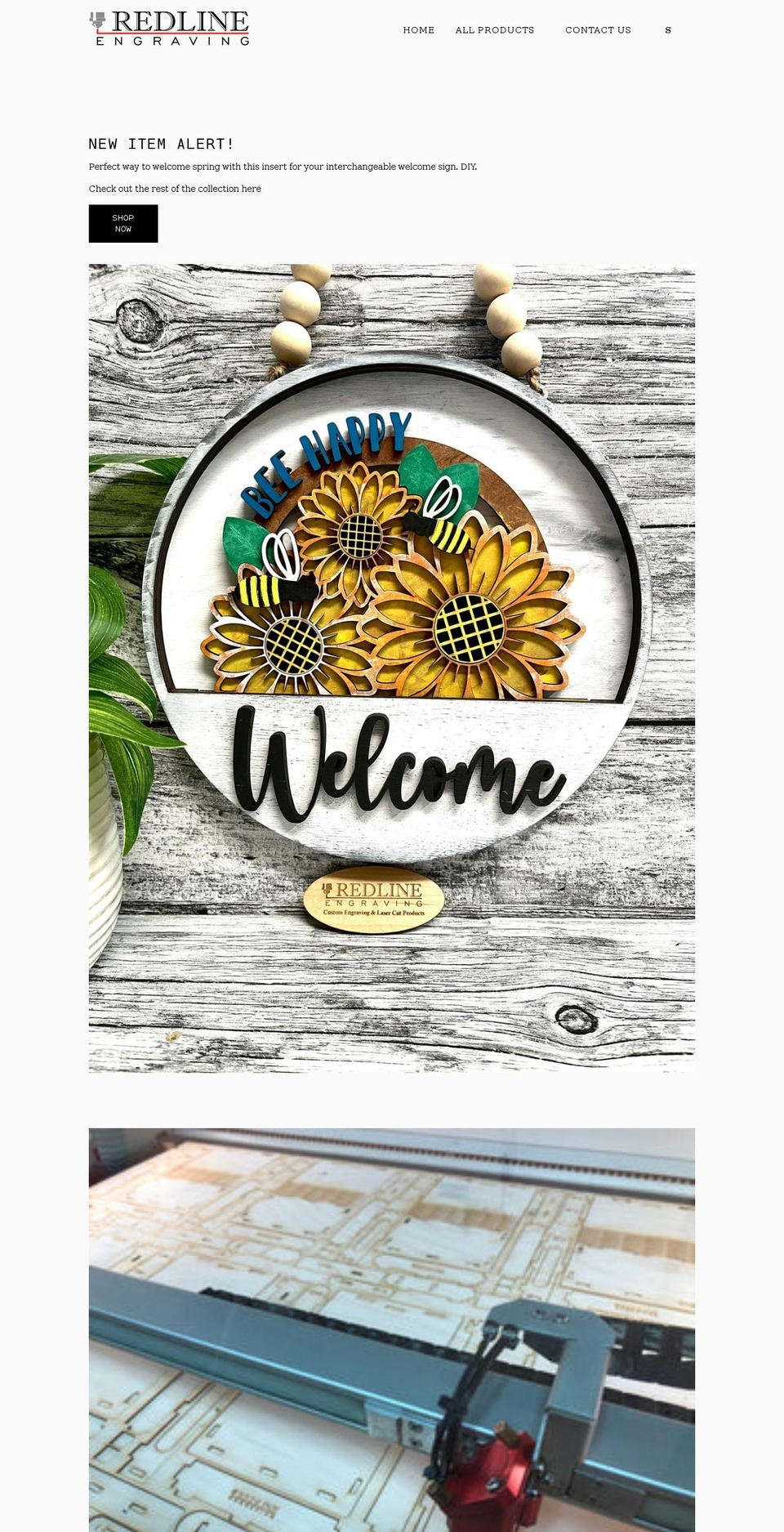 redlineengraving.ca shopify website screenshot