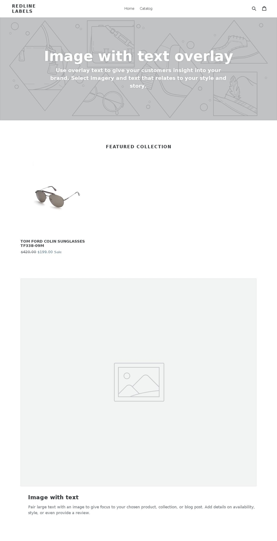 redlinelabels.com — Shopify storefront screenshot
