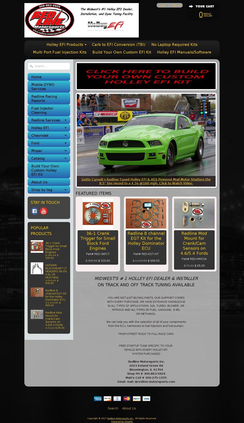 redlinemotorsportsonline.com shopify website screenshot