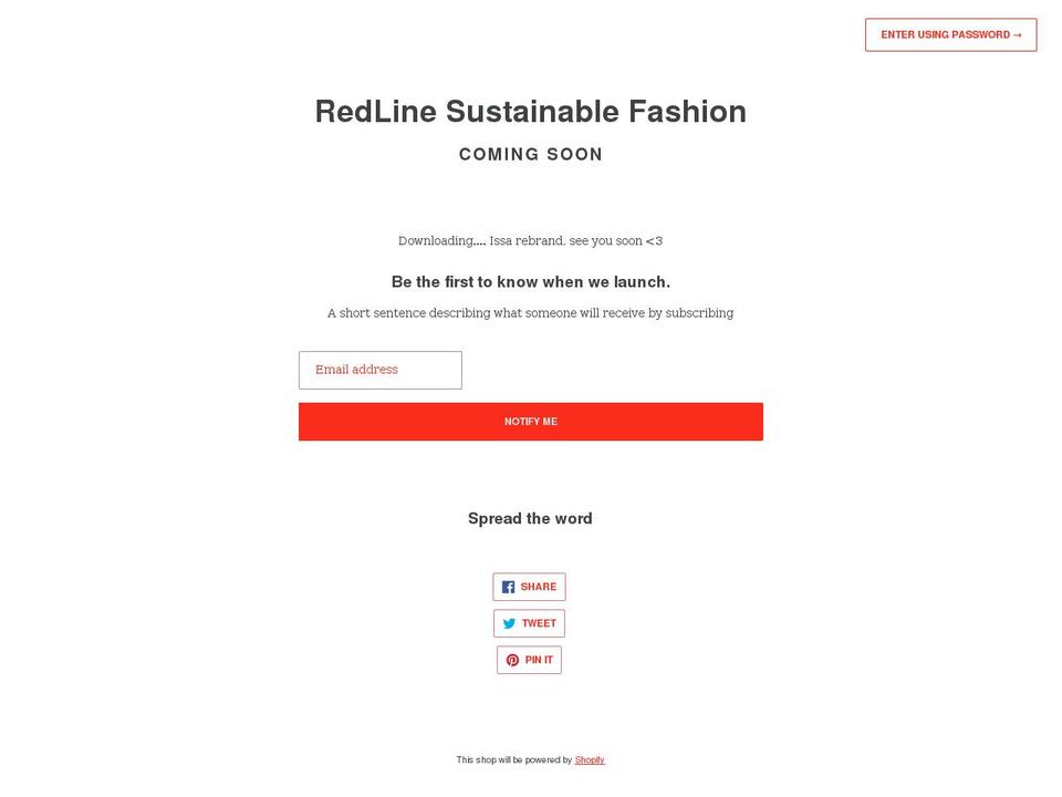 redlinethrift.com shopify website screenshot