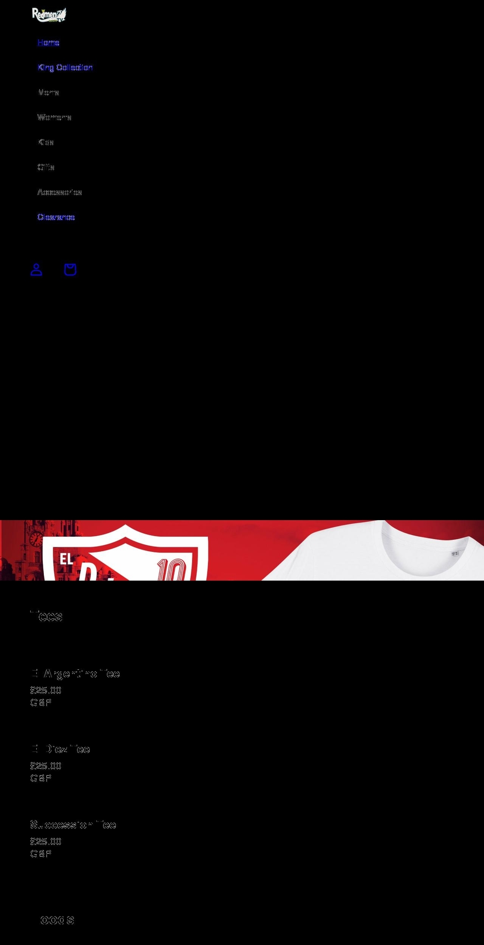 redmenmerch.com shopify website screenshot