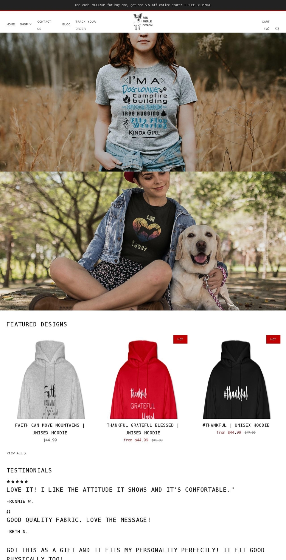 redmerledesign.com shopify website screenshot
