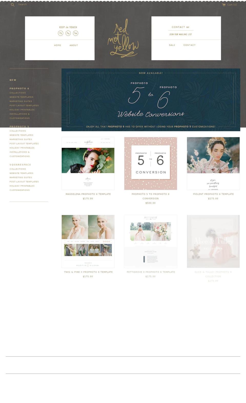 redmetyellow.com shopify website screenshot