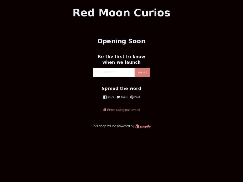 redmooncurios.com shopify website screenshot