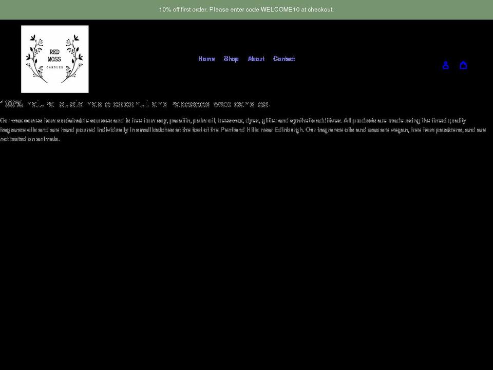 redmosscandles.com shopify website screenshot