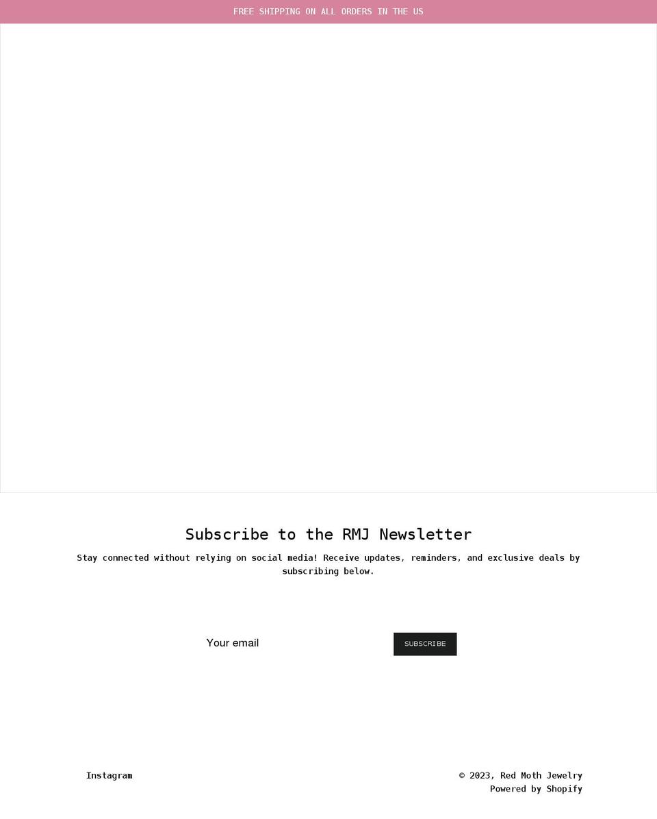 redmothjewelry.com shopify website screenshot