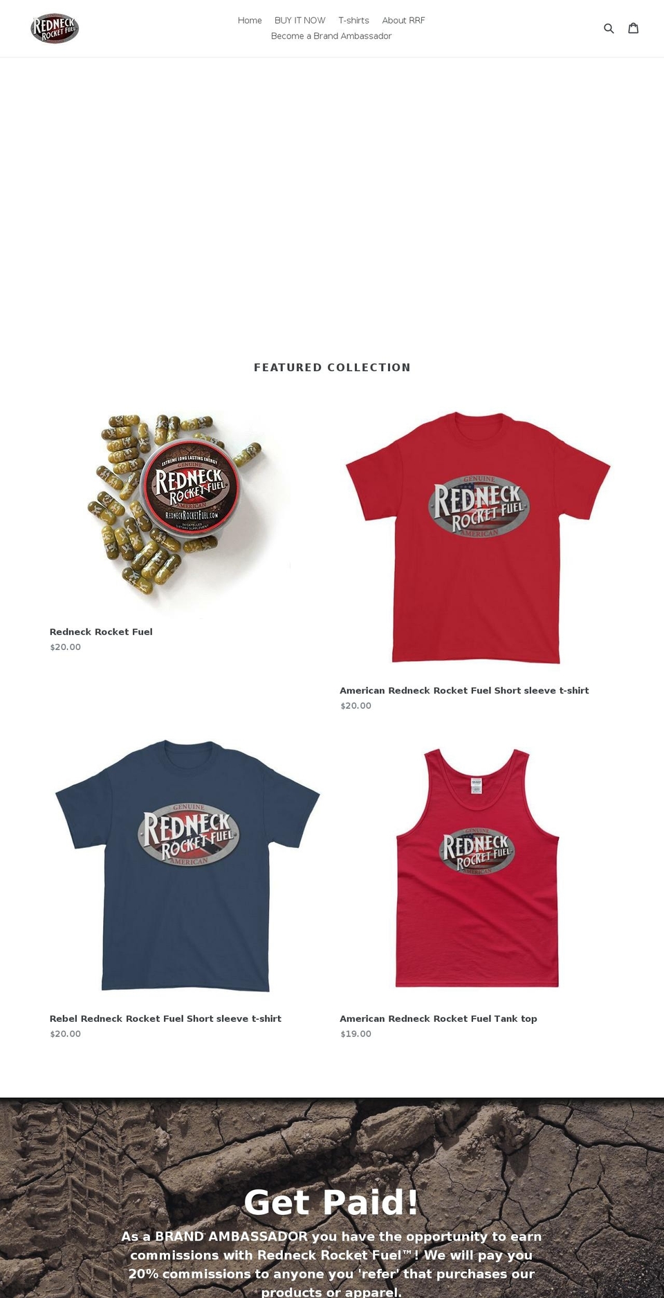 redneckrocketfuel.com shopify website screenshot