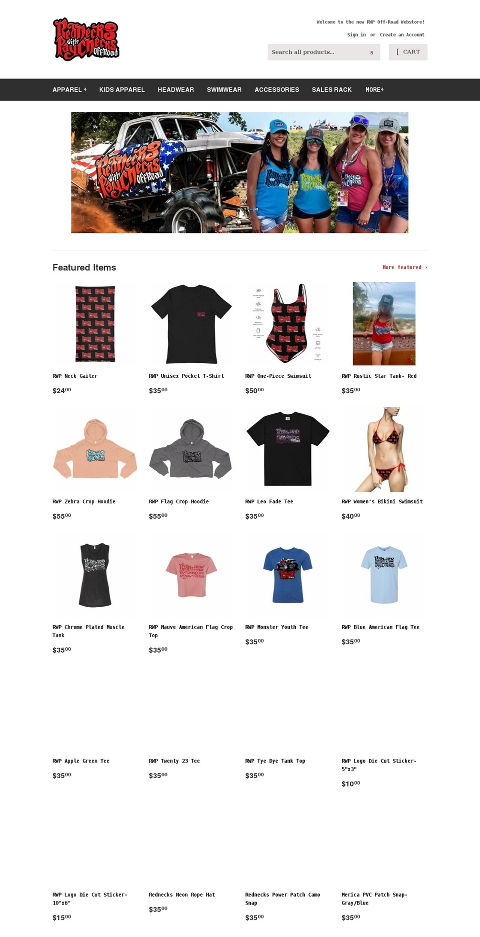 redneckswithpaycheckswebstore.com shopify website screenshot
