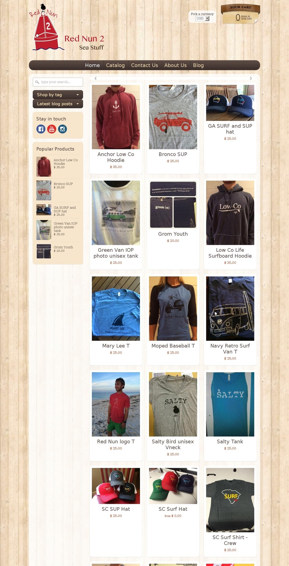 rednun2.com shopify website screenshot