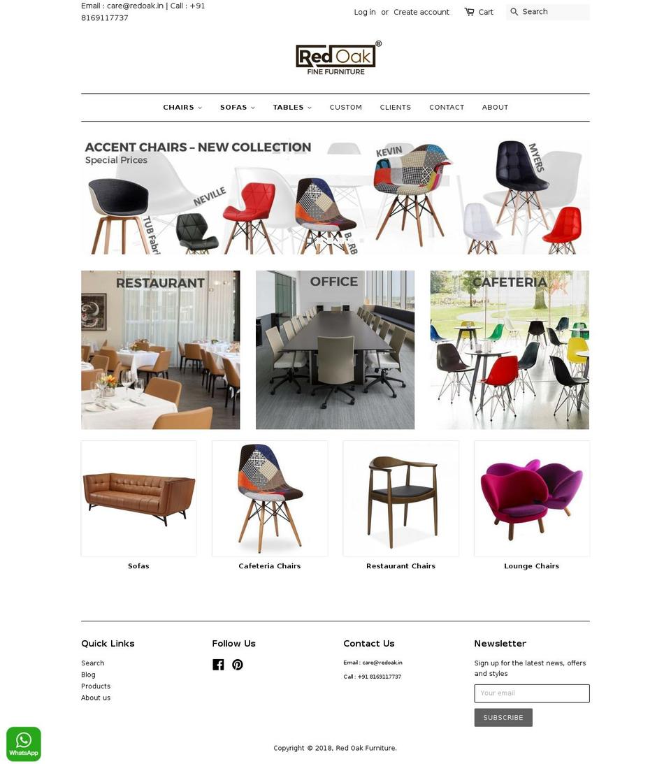 redoakfurniture.com shopify website screenshot