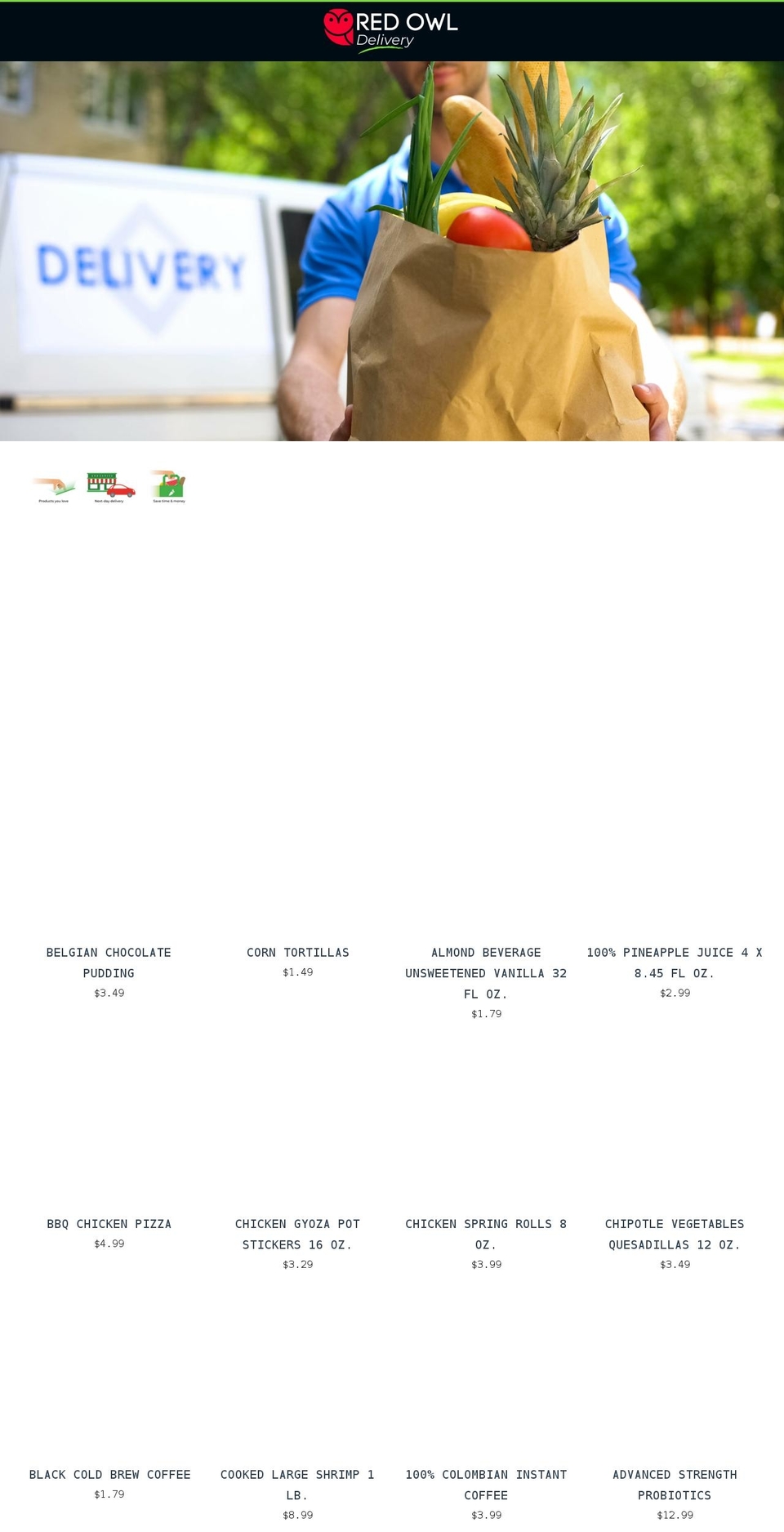 redowldelivery.com shopify website screenshot