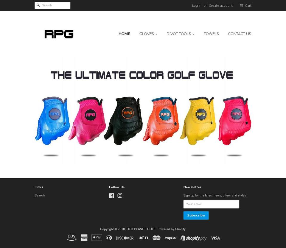 redplanetgolf.com — Shopify storefront screenshot