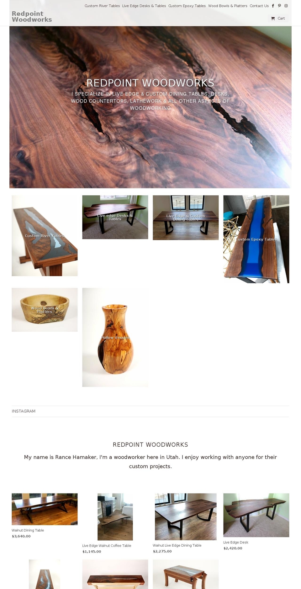 redpointwoodworks.com — Shopify storefront screenshot