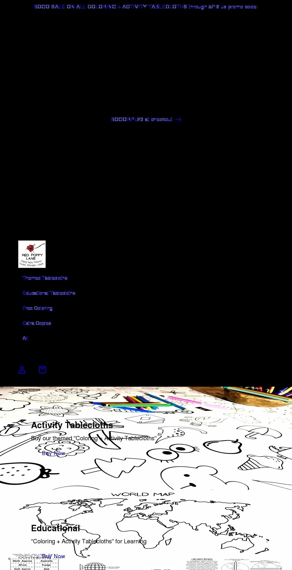 redpoppylane.com shopify website screenshot