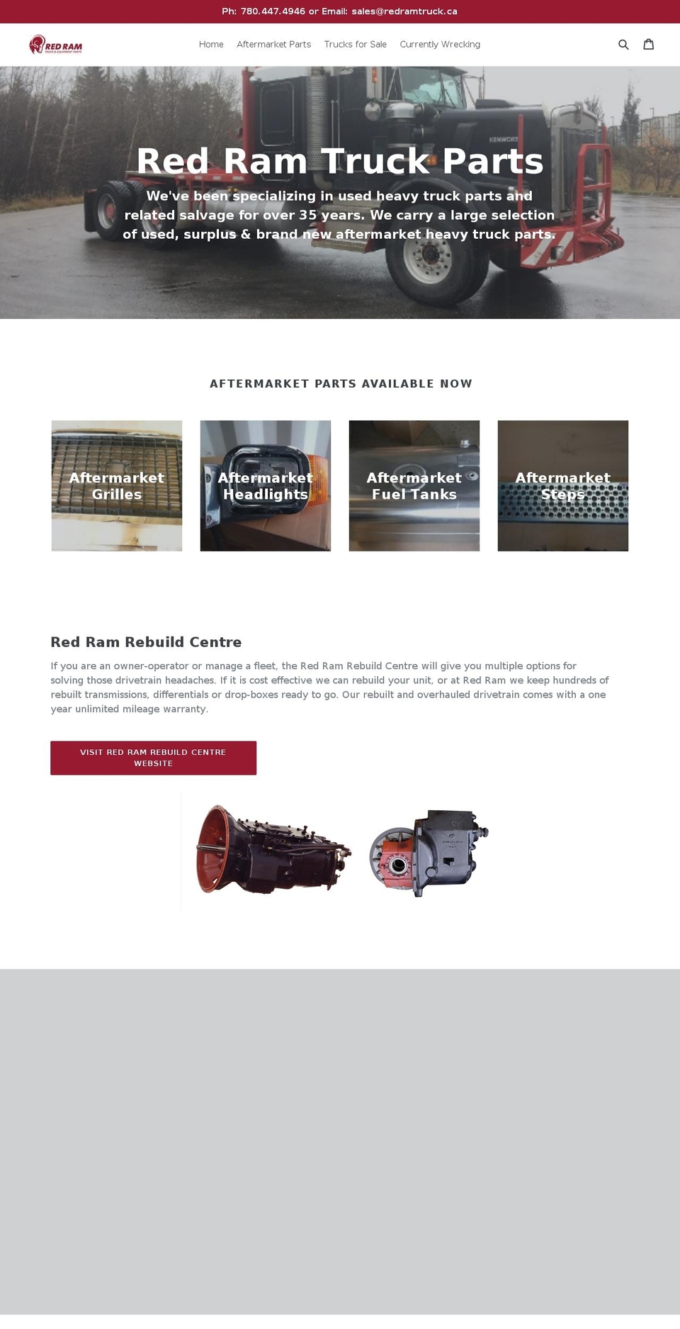 redramtruckparts.ca shopify website screenshot