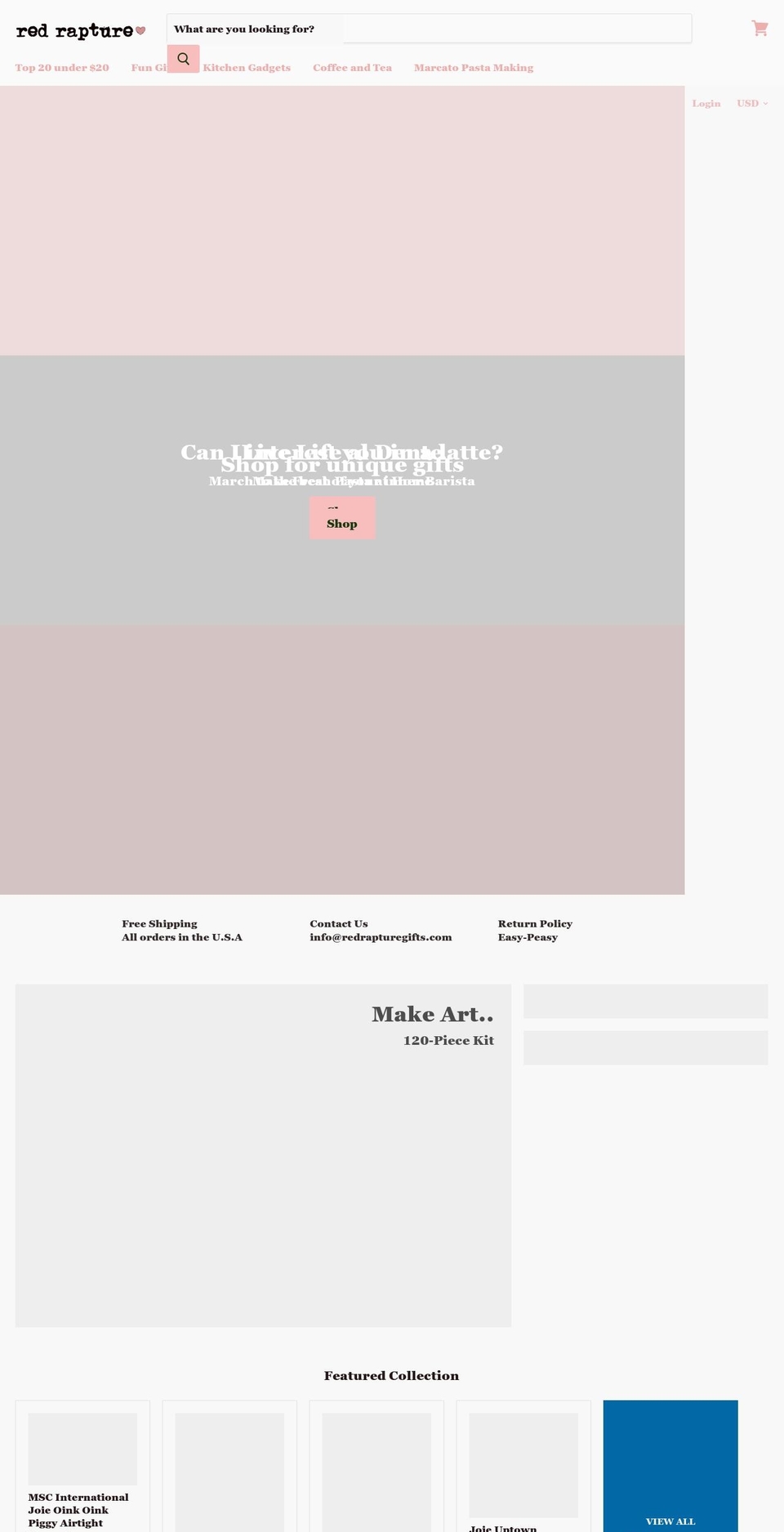 redrapturegifts.com shopify website screenshot