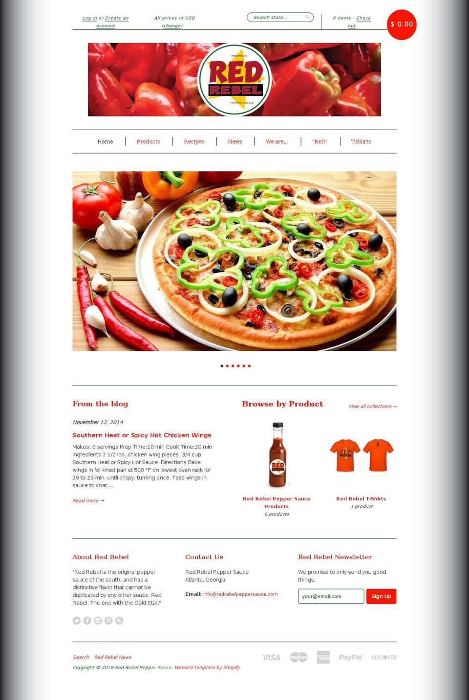 redrebelpeppersauce.com shopify website screenshot