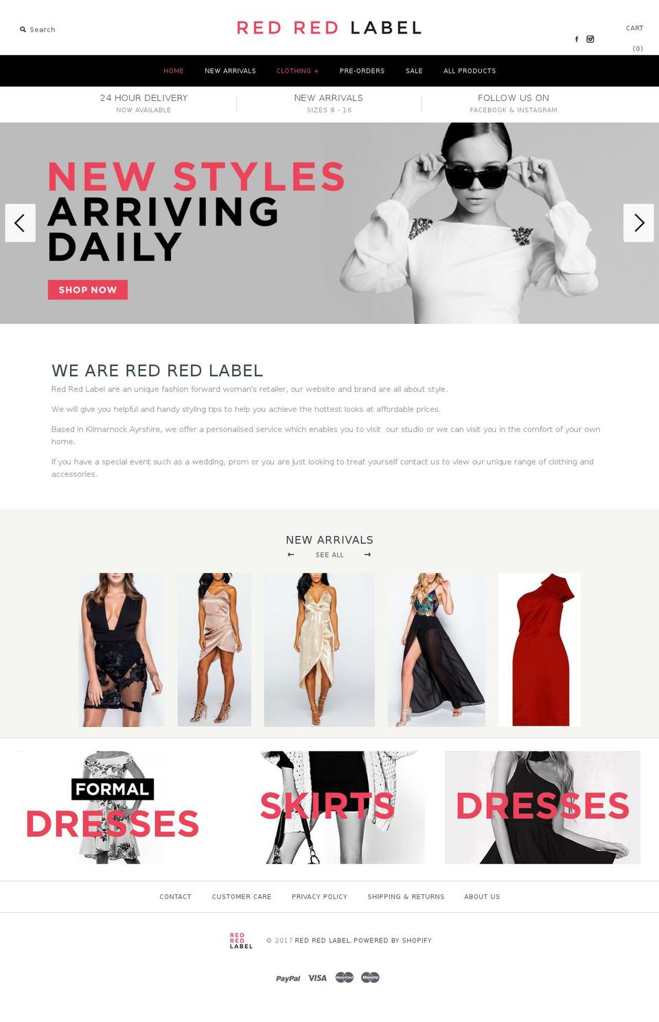 redredlabel.com shopify website screenshot
