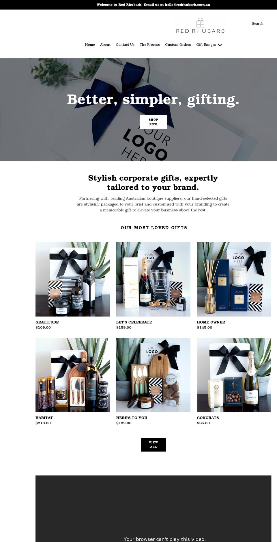 redrhubarb.com.au shopify website screenshot