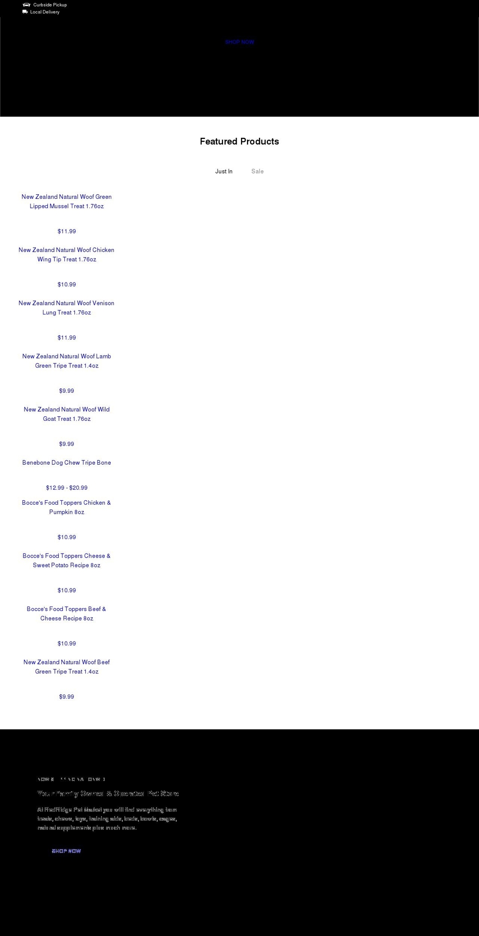 redridgepetmarket.com shopify website screenshot