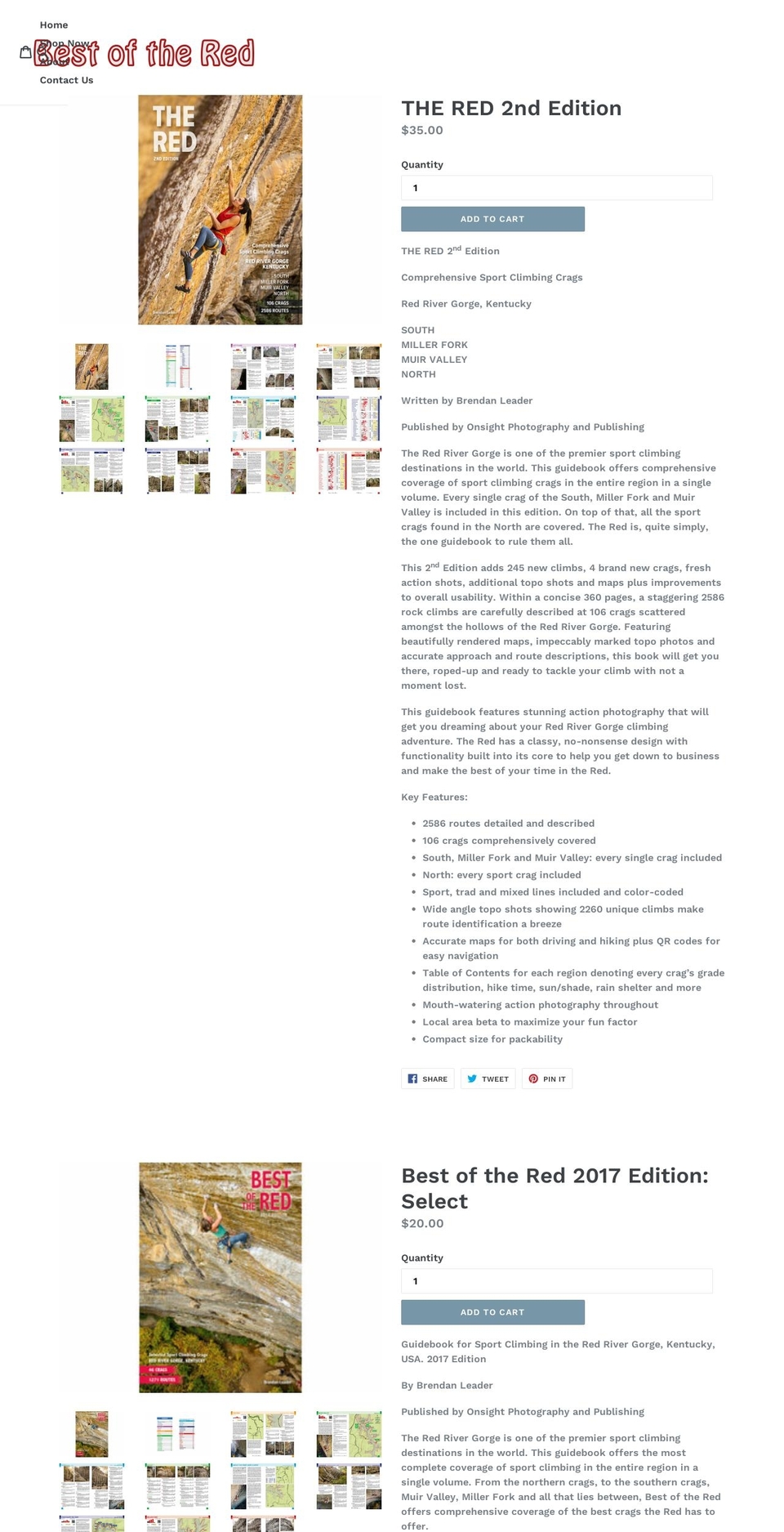Brendan-Initial Launch Shopify theme site example redriverclimb.com