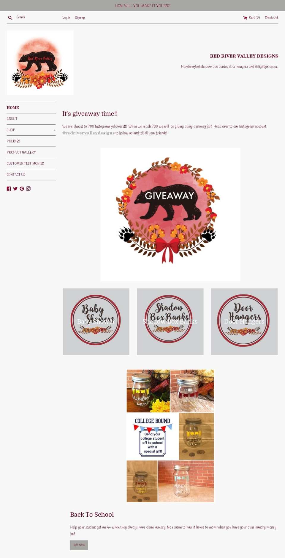 redrivervalleydesigns.com — Shopify storefront screenshot