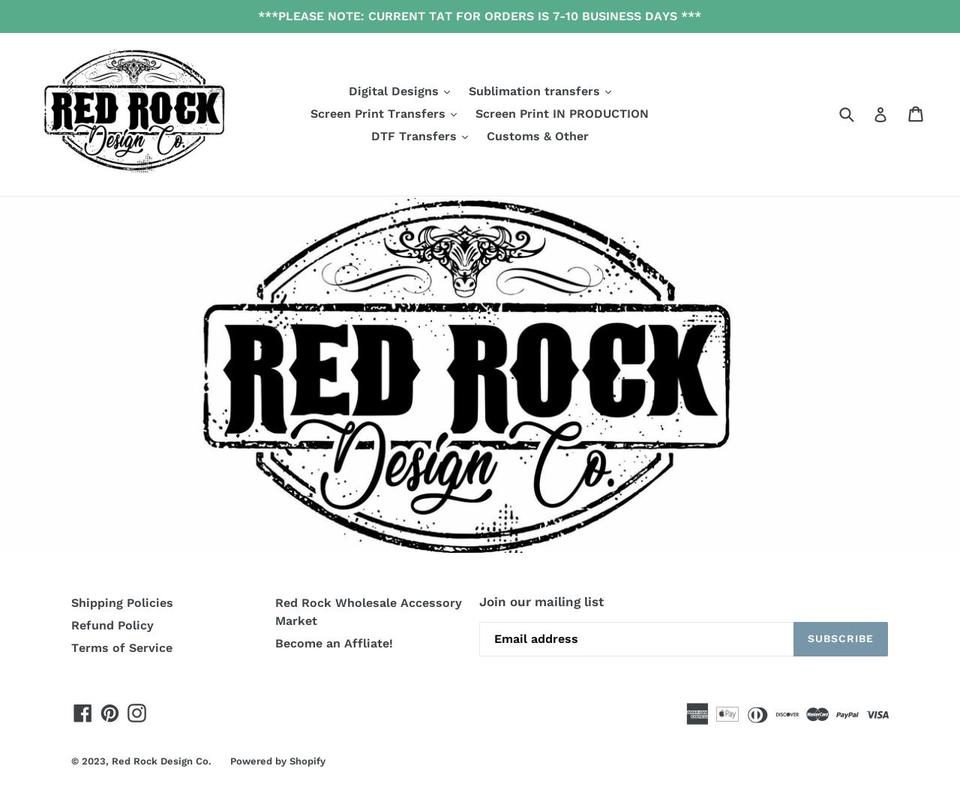 redrockdesignco.com shopify website screenshot