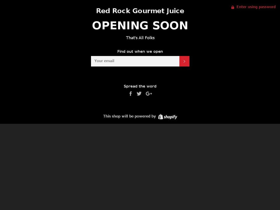 redrockjuice.com shopify website screenshot