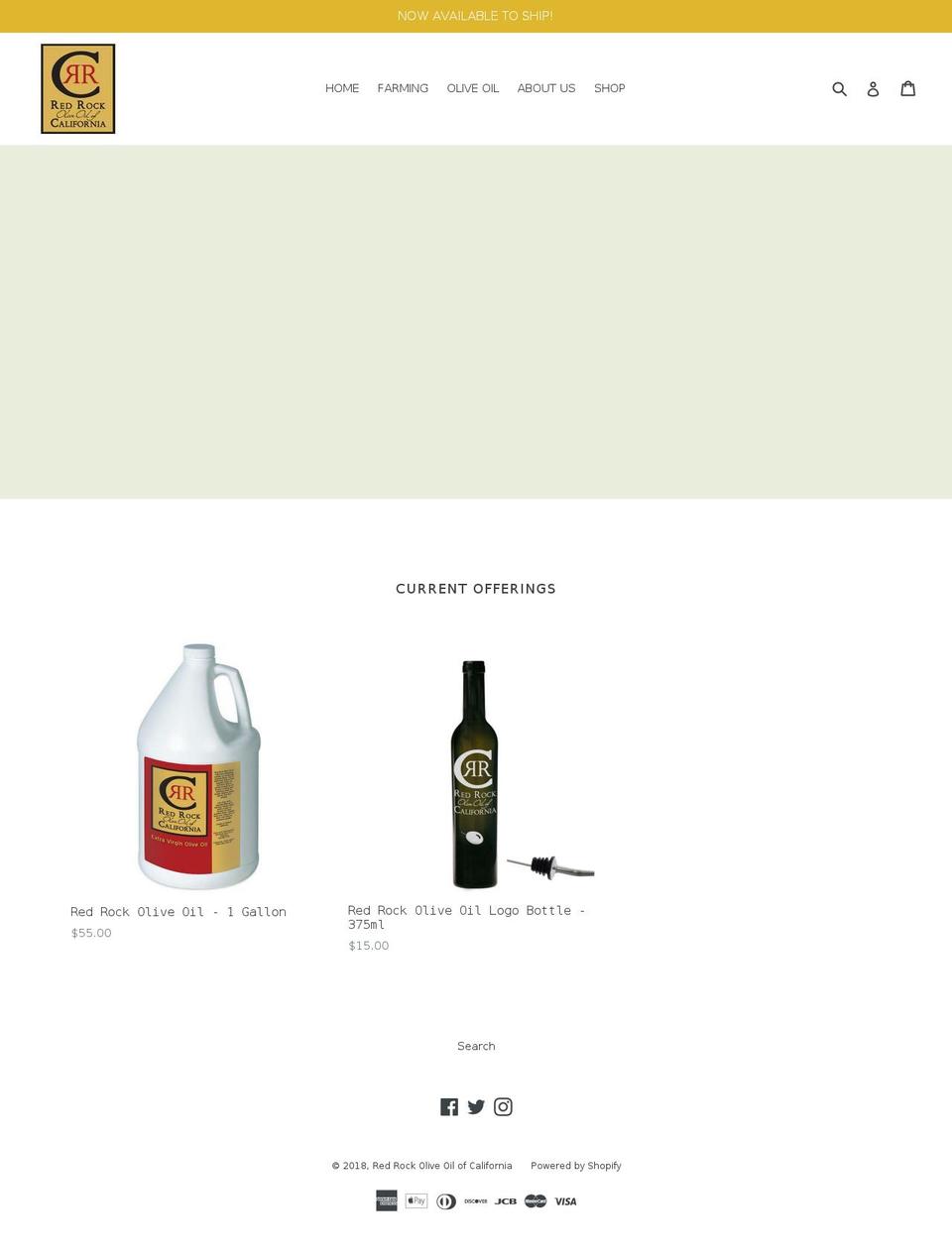 redrockoliveoil.com shopify website screenshot