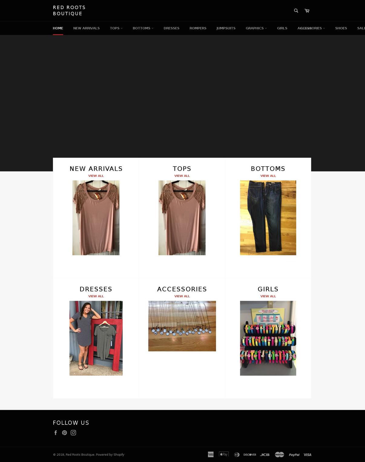 redrootsboutique.com — Shopify storefront screenshot
