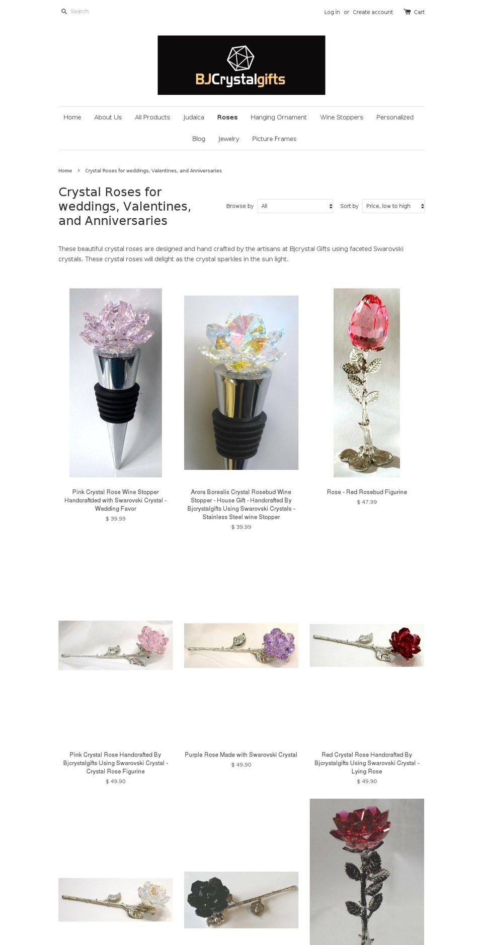 redrosecrystal.com shopify website screenshot