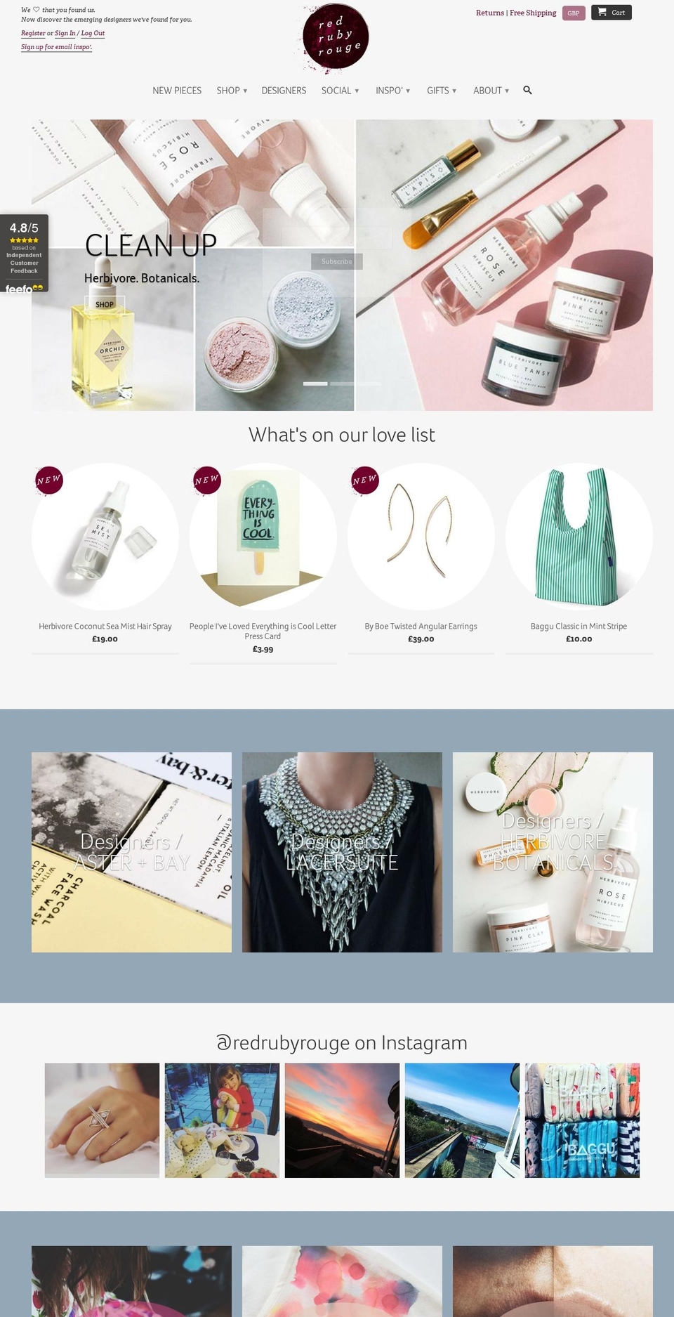 redrubyrouge.com shopify website screenshot